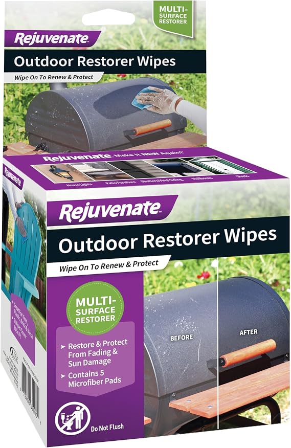 Rejuvenate Outdoor Restorer Wipes, Pre-Saturated Microfiber Wipes, 5 Ct