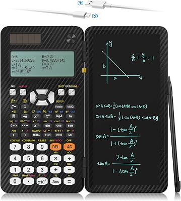 Scientific Calculators, Type-C Rechargeable Desktop Math Solar Calculator with 552 Functions & Notepad, School Supplies for Middle High School & College Students, 991EX Black