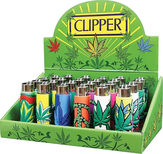 Clipper 24ct. Pop Leaves Cover Lighters