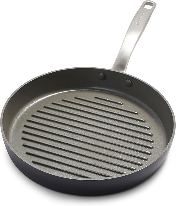 GreenPan Chatham Hard Anodized Healthy Ceramic Nonstick, 11" Grill Pan, PFAS-Free, Dishwasher Safe, Oven Safe, Gray