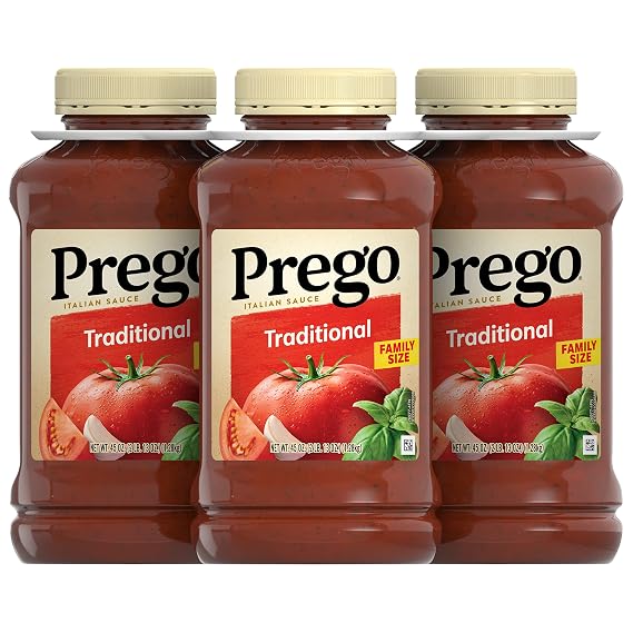Prego Traditional Pasta Sauce, 45 Oz Jar (Pack of 3)