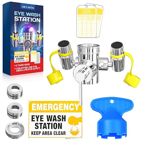 Eye Wash Kit, Faucet Mounted Emergency Eye Wash Station - 1 Pack