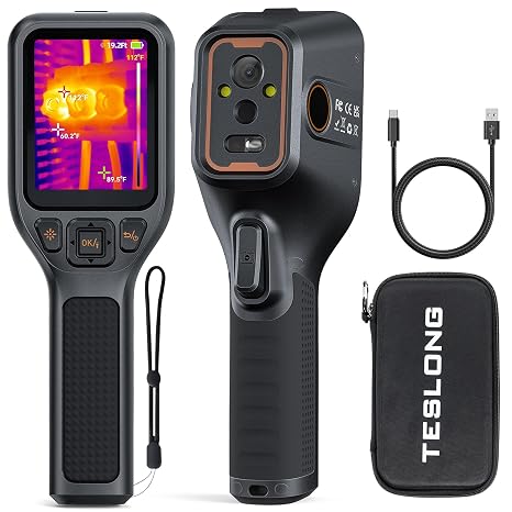 Teslong Thermal Camera with Visual Camera TTM260, Super Resolution 512 x 384, 25 HZ Infrared Imager,4F~1022F Range Thermal Imager, 256 x 192 IR Resolution Thermal Camera, 3.2" LCD Screen