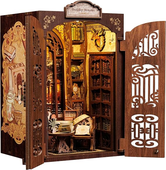 CUTEBEE Book Nook Kit DIY Miniature House Dollhouse Bookstore