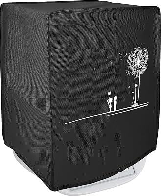 kwmobile Cover Compatible with Thermomix TM5  TM6 with Varoma - Plastic Case for Kitchen Mixer - WhiteBlack Dandelion Love