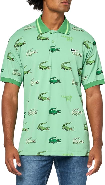 Lacoste Men's Golf Crocodile Print Polo Shirt