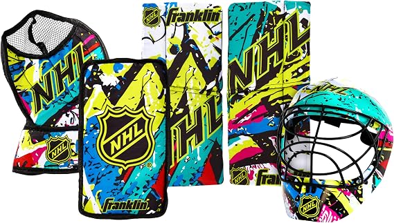 Franklin Sports NHL Youth Knee Hockey Goalie Pads + Helmet Set