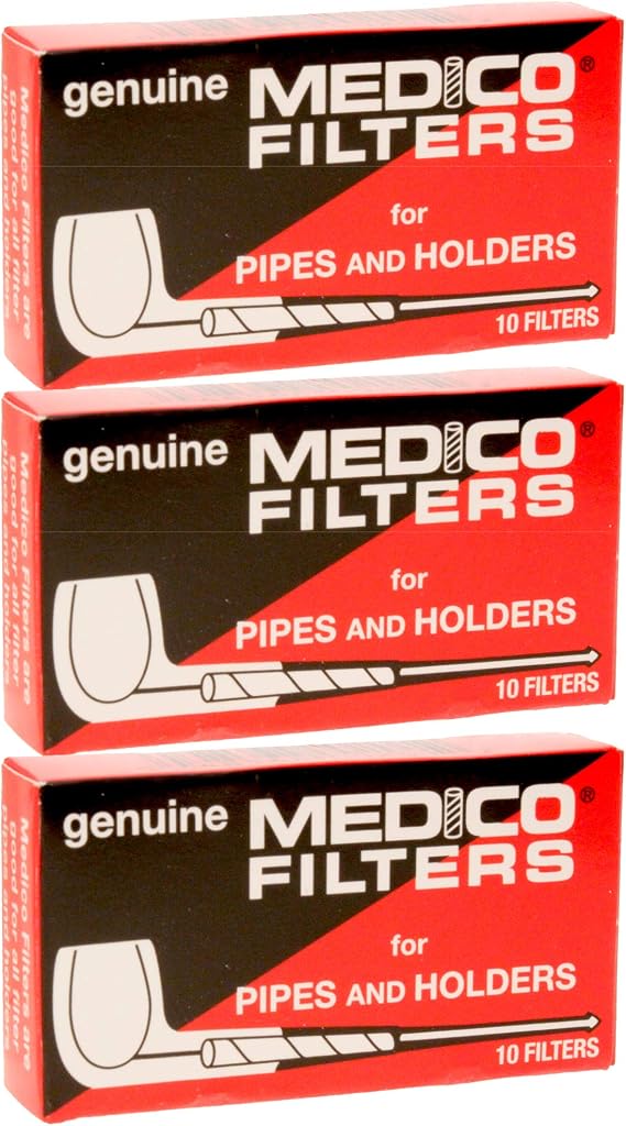Medico Filters for Pipes and Holders 3 Boxes of 10 Filters (Total 30 Filters)