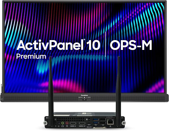 ActivPanel 10 Premium 75" High Specification Digital Whiteboard for Office or Class, 4K UHD, OS Flexible Device, Panel & Wall Mount Included, Bundled N97 Windows OPS, 3 Year Onsite Support
