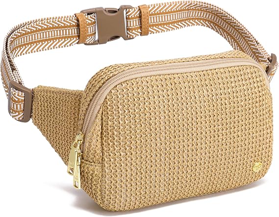 Faux Straw Belt Bag Summer Purses Beach Crossbody Fanny Pack Waist Women Travel Vacation Essentials RFID