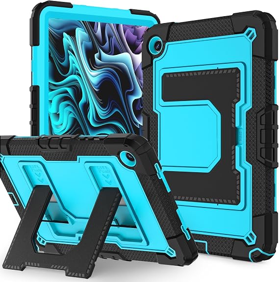 Tablet Case for Samsung Galaxy Tab A9+ 11 inch 2023,Shoulder Straps Tab Case for A9 Plus Protective Cover Shell for Wi-Fi & 5G Tablet Models SM-X210/X216/X218 Easy to Grasp,Black+Blue