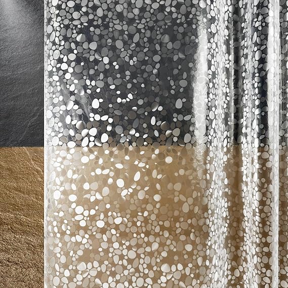 Clear Plastic Shower Curtain Liner, 3D Pebble, 70x72 in, 1 Pack