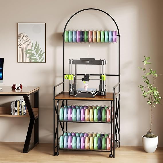 Large 3D Printer Stand with Filament Storage & Rolling Printer Cart