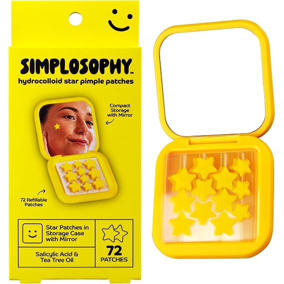 Star Pimple Patches with Mirror, Hydrocolloid Acne Patch for Zits and Blemishes, Face and Skin Stickers, 72 Count