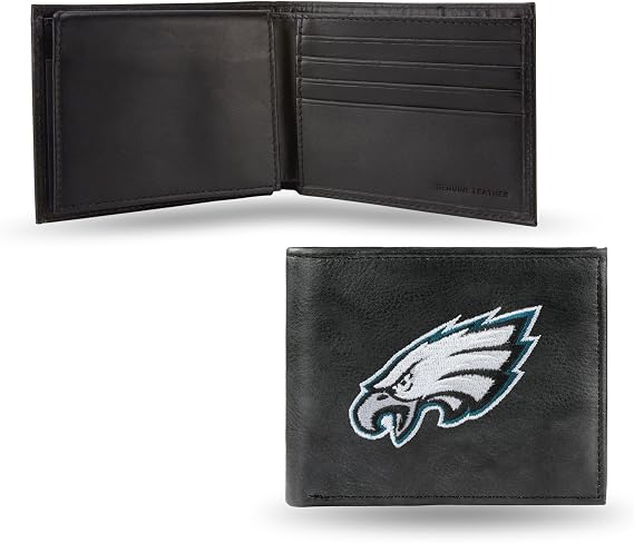 Rico Industries NFL mens Embroidered Leather Billfold Wallet
