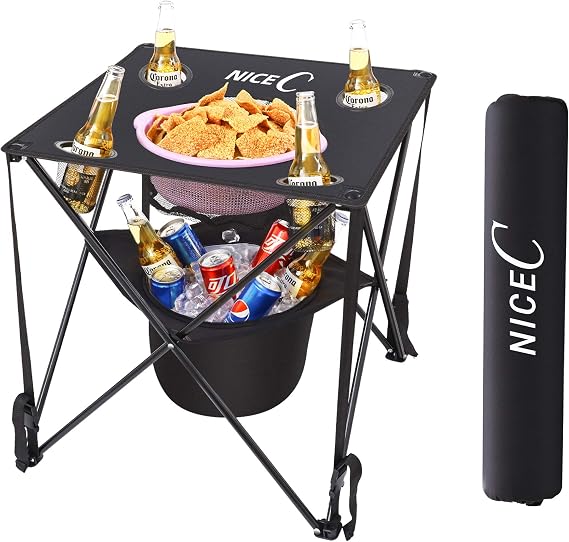Nice C Camping Cooler Tables, Small Canvas Table, Portable Drink Table