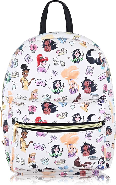 Disney Princess Backpack for Women, Men, Unisex | Cute PU Leather 10" Princess Mini Backpack Purse Shoulder Purse | Princess Bag and Princess Accessories