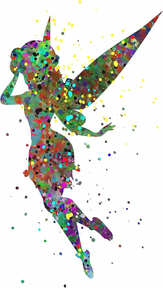 ArtDash Pop Art Print: Watercolor Splatter TINKERBELL (8"10" print)