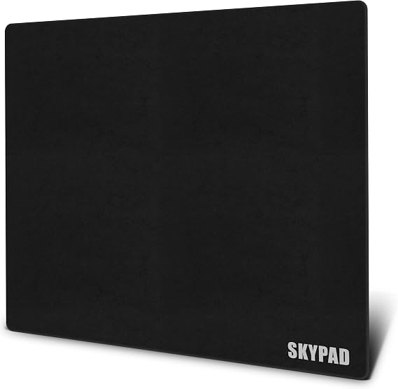 SkyPAD 3.0 XL Gaming Glass Mouse Pad with Text Logo, Professional Large Mouse Pad for eSports, 15.7 x 19.7 inches 400 x 500 mm, Black, Special Glass Surface for Improved Precision and Speed