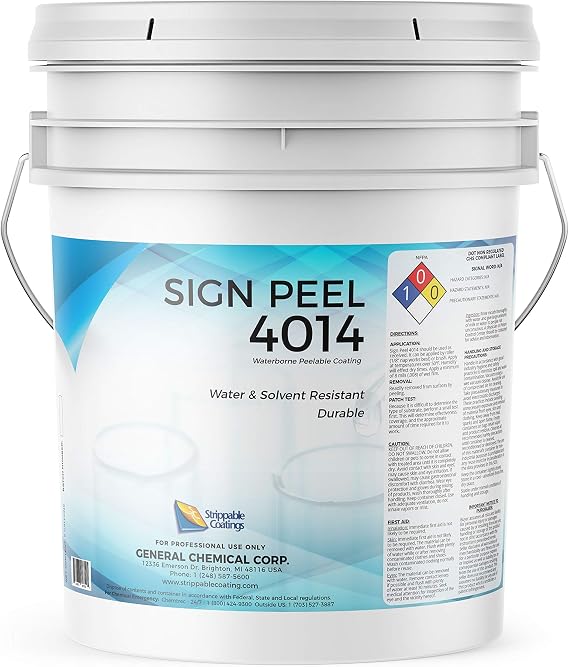 SignPeel 4014 Water-Based Peelable Masking Film for Signs, 5 Gallon
