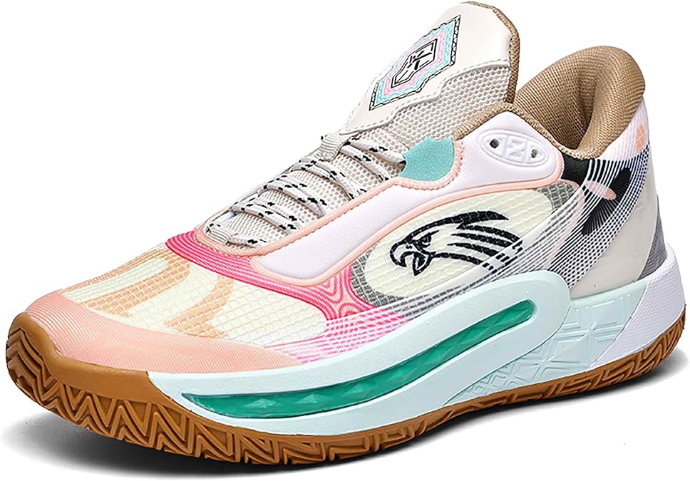 Men's High-Top Basketball Shoes Anti-Slip and Wear-Resistant Soles Running Shoes Graffiti Design Fashionable Sports Shoes