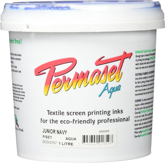 Permaset Aqua Fabric Standard Cover Screenprinting Inks - Junior Navy - 1 Liter