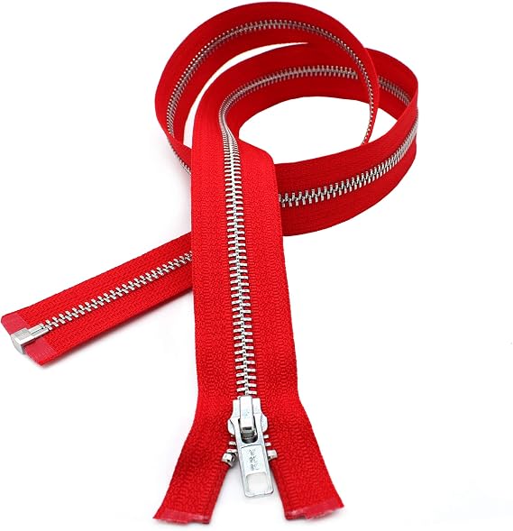 YKK 26" Jacket Zipper, YKK #5 Aluminum Metal ~ Medium Weight ~ Separating ~ 519 Red (1 Zipper/Pack)