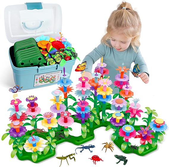 Birthday Toys Gifts for 2 3 4 5 6 Years Toddler Girls, Insect Flower Garden
