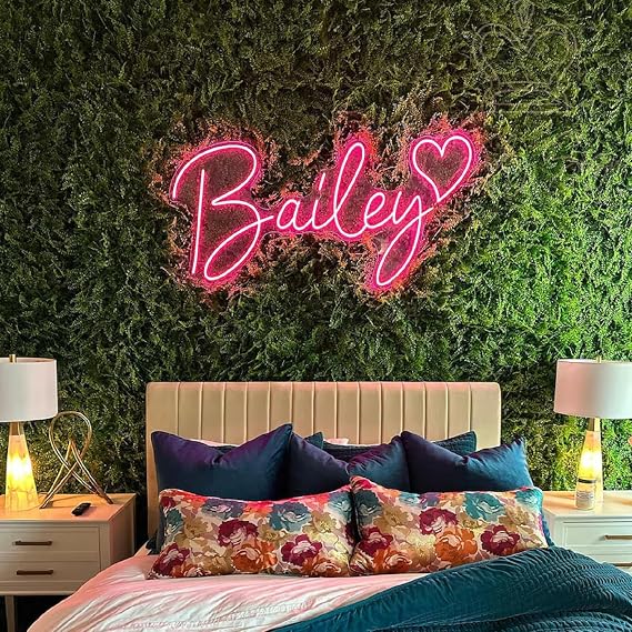Custom Neon Signs,Personalized Large Led Neon Lights Sign, Neon Sign Customizable for Wedding Wall Decor Bedroom Birthday Party Bar Shop Logo Custom Name Neon (Optional 10" to 60")