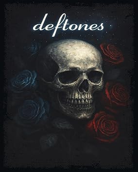 ZUKIY Deftones Skull Rose Requiem - Dark Rock Poster Wall Art 8x10 Unframed - Heavy Metal Band Inspired Decor for Bedroom Studio Office - Emo Goth Aesthetic Tapestry Style Print for Music Lovers