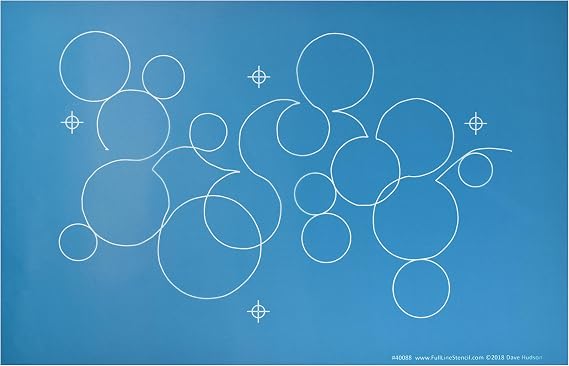 Full Line Stencil Bubbles, Continous Edge-to-Edge Quilt Template (40088)