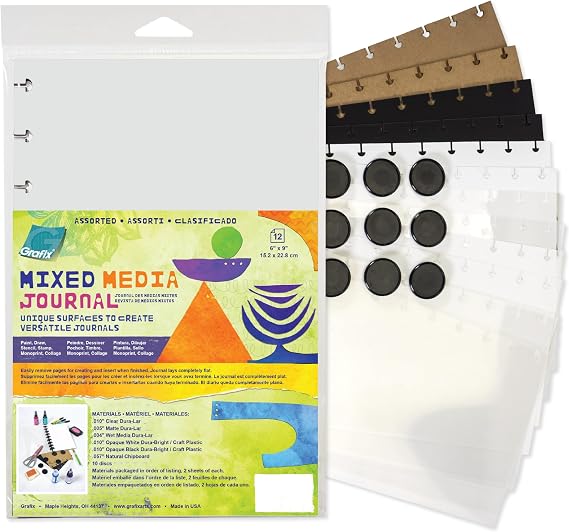 GRAFIX Disc-Bound Mixed Media Journal & Art Sketchbook - 6" x 9", 12 Sheets