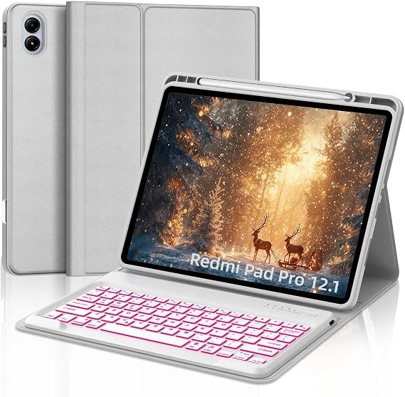 IVEOPPE Keyboard Case for Xiaomi Redmi Pad 2 Pro/Pad Pro/Poco Pad 12.1 inch