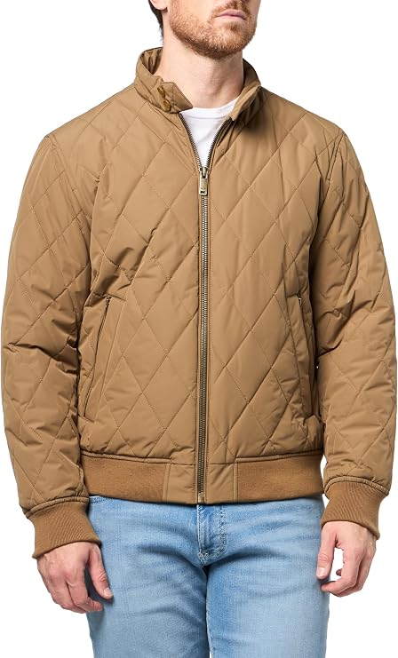 DOCKERS Men's Diamond Quilted Stand Collar Bomber