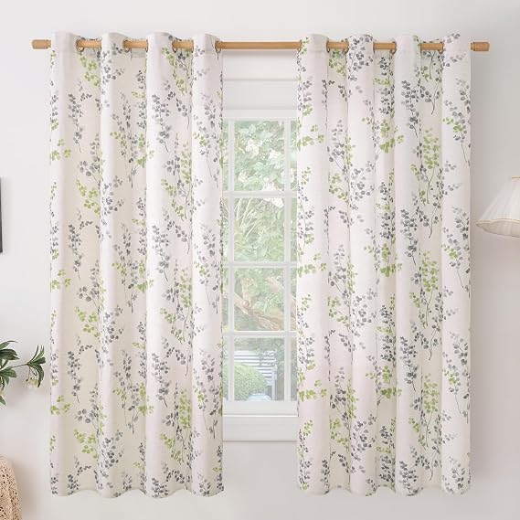 BGment Sage Green Linen Curtains for Bedroom 63 Inch Length 2 Panels