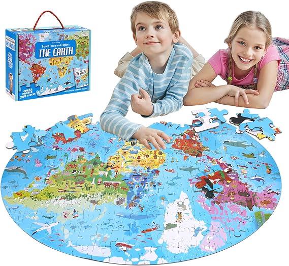 World Map Puzzle for Kids & Adults 205 Pcs World Map Jigsaw Puzzle