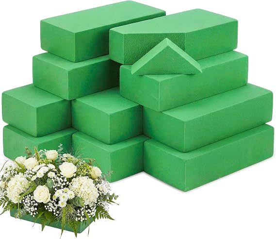 Floral Foam Blocks, Green Plant Foam,Wet & Dry Flower Foam for Fresh and Artificial Flowers,Florist Styrofoam Flower Arrangements Supplies, Decorations for Wedding, Birthdays and Garden (10)