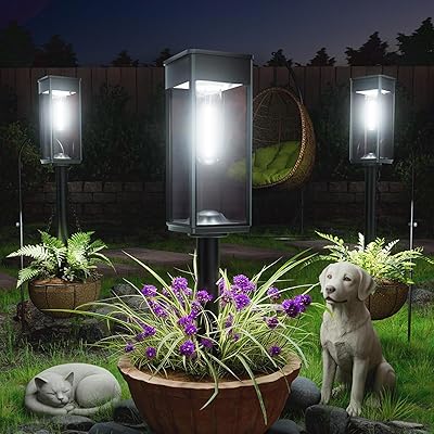 SUPER BRIGHT Solar Pathway Lights Outdoor, 8 Pack Solar Lights Outdoor, Auto OnOff, IP65 Waterproof Solar Garden Lights Solar Powered Landscape Lighting for Yard Patio Walkway Driveway Pathway