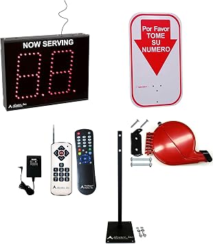 Wireless 2 Digit Now Serving Display with 1 Direct Entry Multi Function Wireless Remote and Take-a-Number System