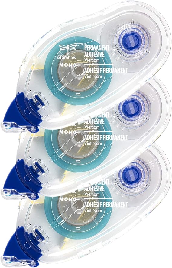Tombow 62207 MONO Permanent Adhesive Refills, 3-Pack. Easy to Use Refills for a Strong, Instant Bond
