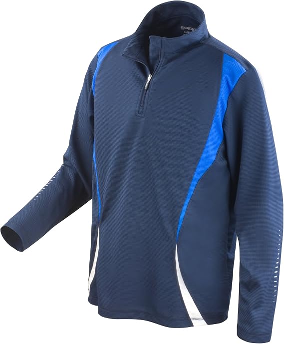 Spiro Unisex Sports Trial Performance Training Top (S) (Navy/Royal/White)