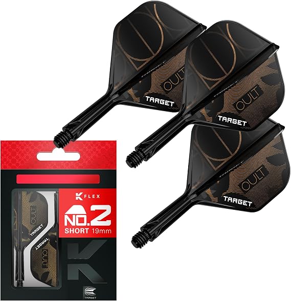 Target Darts K-Flex Cult Dart Flights & Shafts, No.2/No.6 | Pack of 3 Kflex Integrated Flight & Shaft System, All in One Moulded Stem Available in Lengths Short, Intermediate & Medium