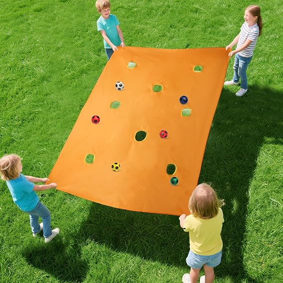 Field Day Games, Team Building Games, Teamwork Group Games for Party Outdoor, with 6 Pieces Soft Balls