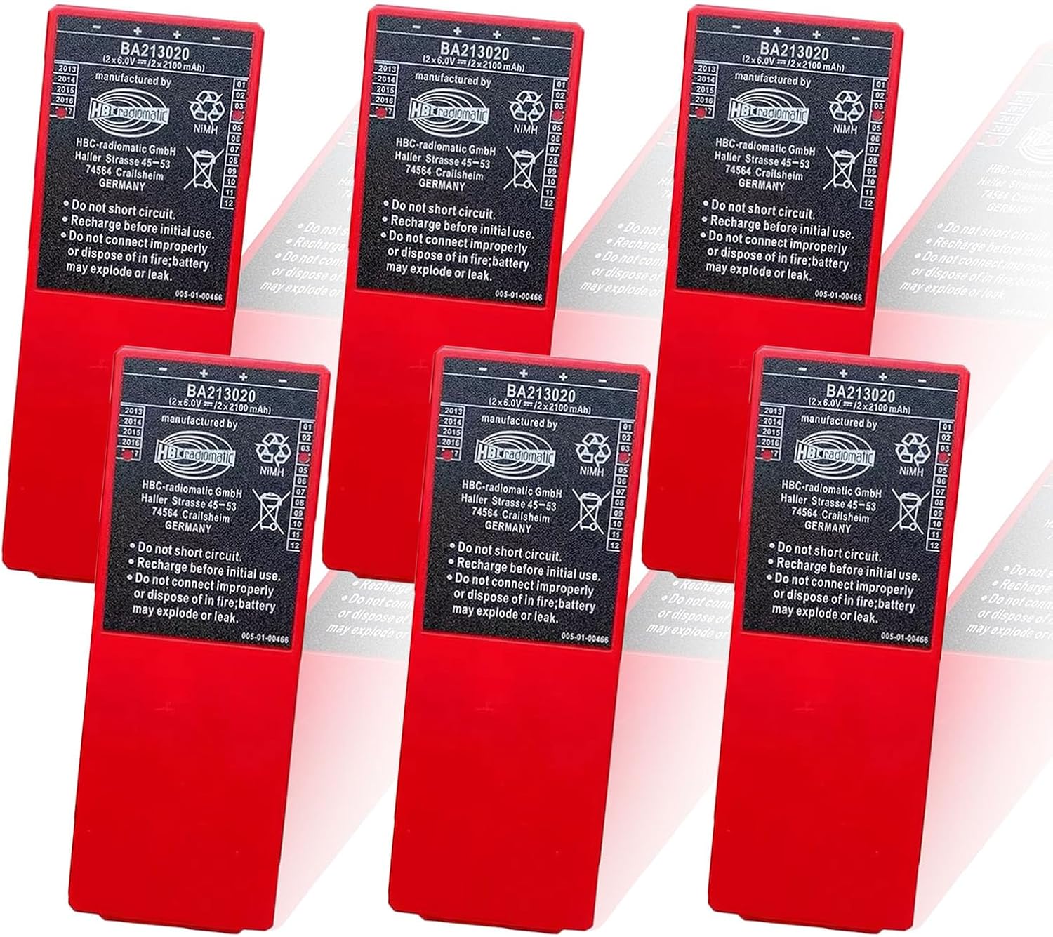 Pack of 6） BA213020 6V Ni-Mh Battery 2100mAh HBC Radiomatic Battery BA213020 BA214061 FUB10AA for HBC Crane Remote Control Pump Truck Rechargeable Battery