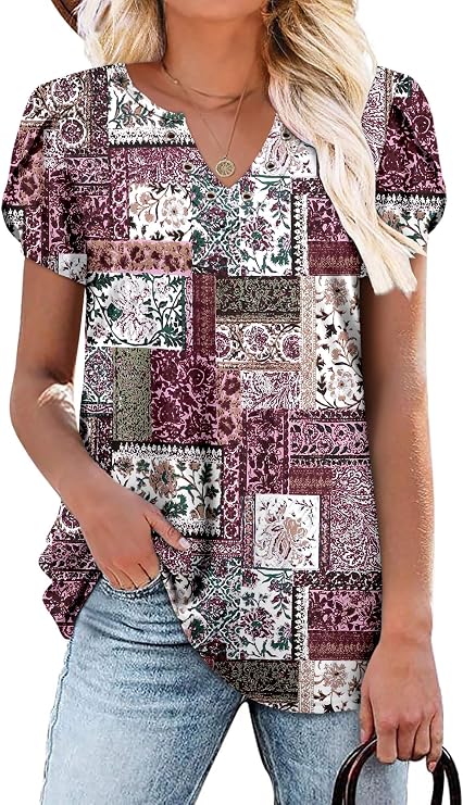 onlypuff Tunic Tops for Women Flowy Boho Tops