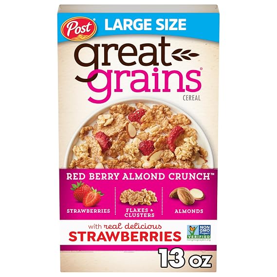 Great Grains Red Berry Almond Crunch Breakfast Cereal, 13 oz Box