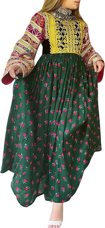 Afghani Dress, Simple and Elegant - Afghan Clothes, Women Dress Kuchi Style, BIT Trends, HB1-07