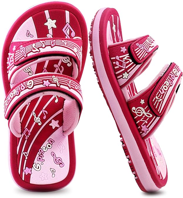 Kid's Double Strap Adjutable Slide Sandals for Boys and Girls