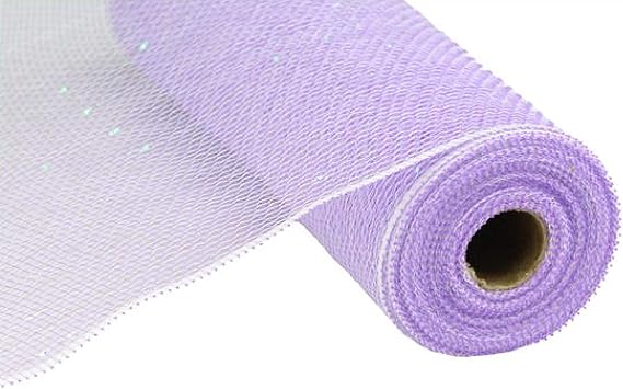 Craig Bachman 10.5" Poly Mesh Roll: 10 Yards (Iridescent Lavender) Craft Floral Arrangement Wreath Making Mesh Ribbon