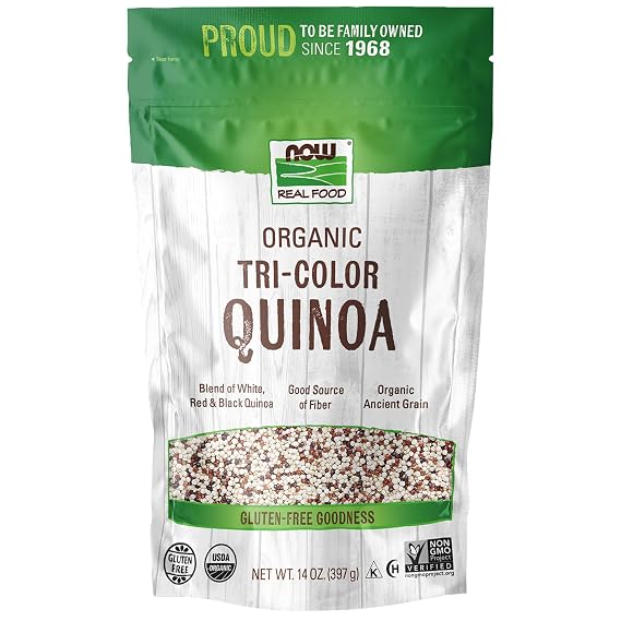 NOW Foods, Organic Tri-Color Quinoa, Gluten-Free, Protein & Fiber, 14 oz